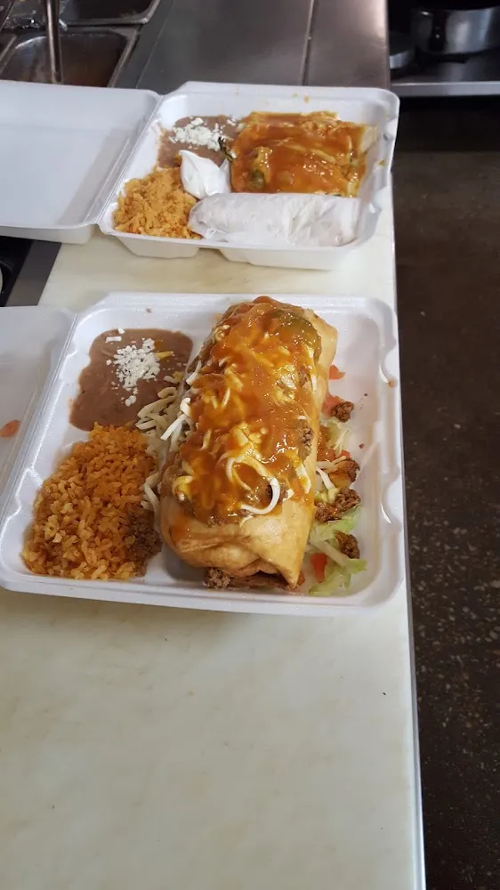 Enchiladas with Rice and Beans